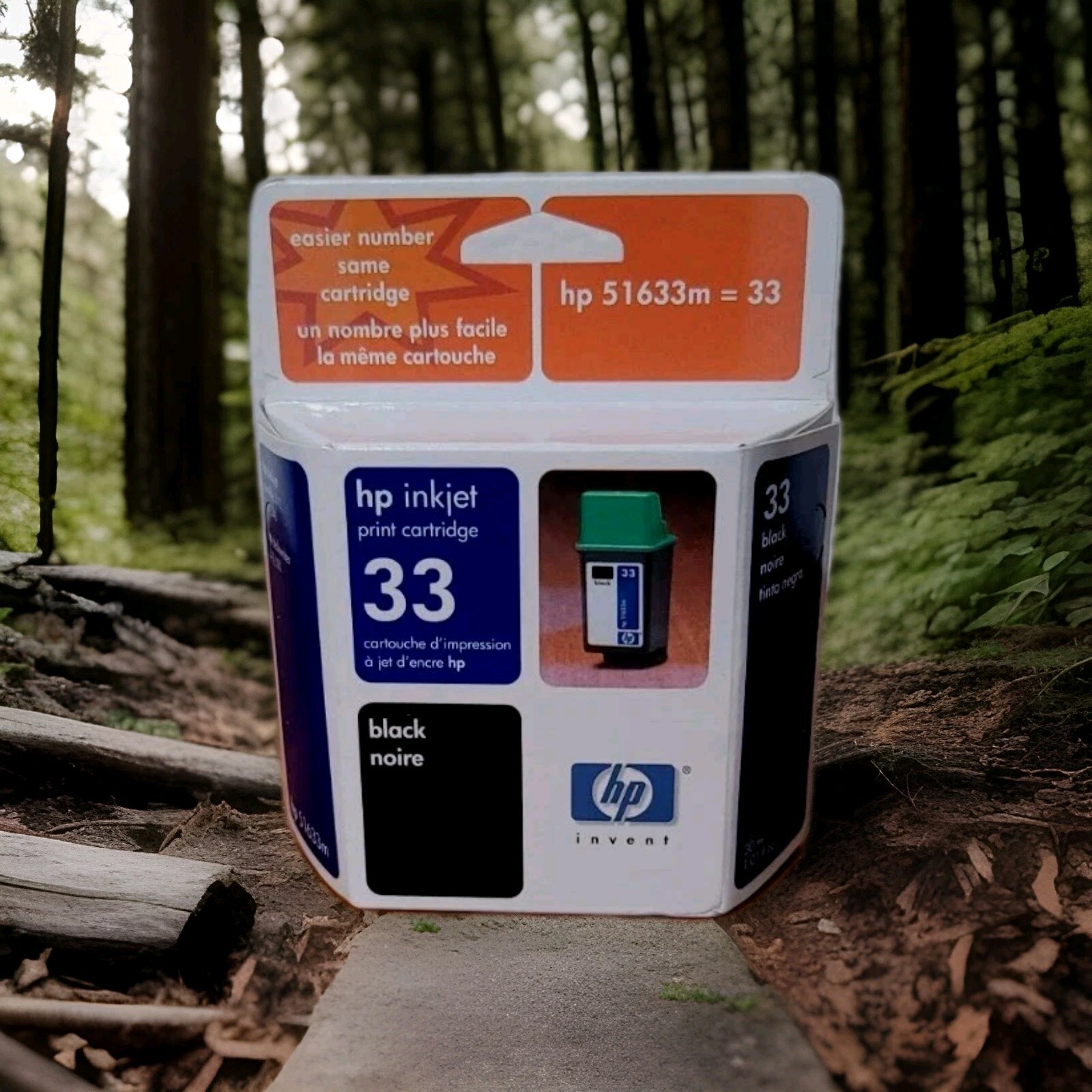 HP 33 Black Inkjet Cartridge Genuine Original New Sealed Exp 01/2003-image