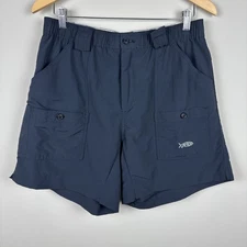 AFTCO Shorts Mens 36 Black Nylon Fishing 6" Cargo Hiking Elastic Stretch Outdoor