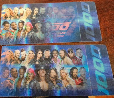 WWE SmackDown Live 1000th Episode 2018 Holographic Collector Ticket Pair 100 Lvl