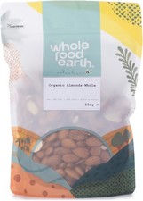 Wholefood Earth Organic Almonds Whole – 500g | Raw | GMO Free | Vegan | High 
