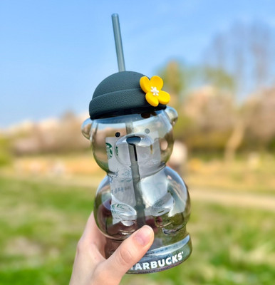 Starbucks Korea 2024 Limited Jeju Bearista Bears Glass Straw Cold