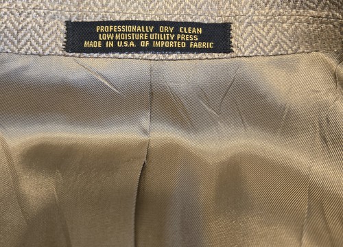Vtg EVAN PICONE Tweed Blazer Men 42R Herringbone Over Check Sport Coat Jacket - Picture 18 of 23