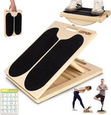 Slant Board for Calf Stretching, Adjustable Portable Wooden Incline Board for Ca