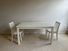 Pottery Barn Kids Carolina White Large Play Table And 2 Carolina Play Chairs