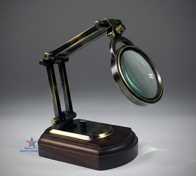 Brass Glass Magnifying Antique Map Reading Vintage Jewelry Optical Lens Old Deco