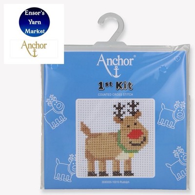 ANKER 1. gezähltes Kreuzstich-Set (Rudolph 10010) ideal für Anfänger