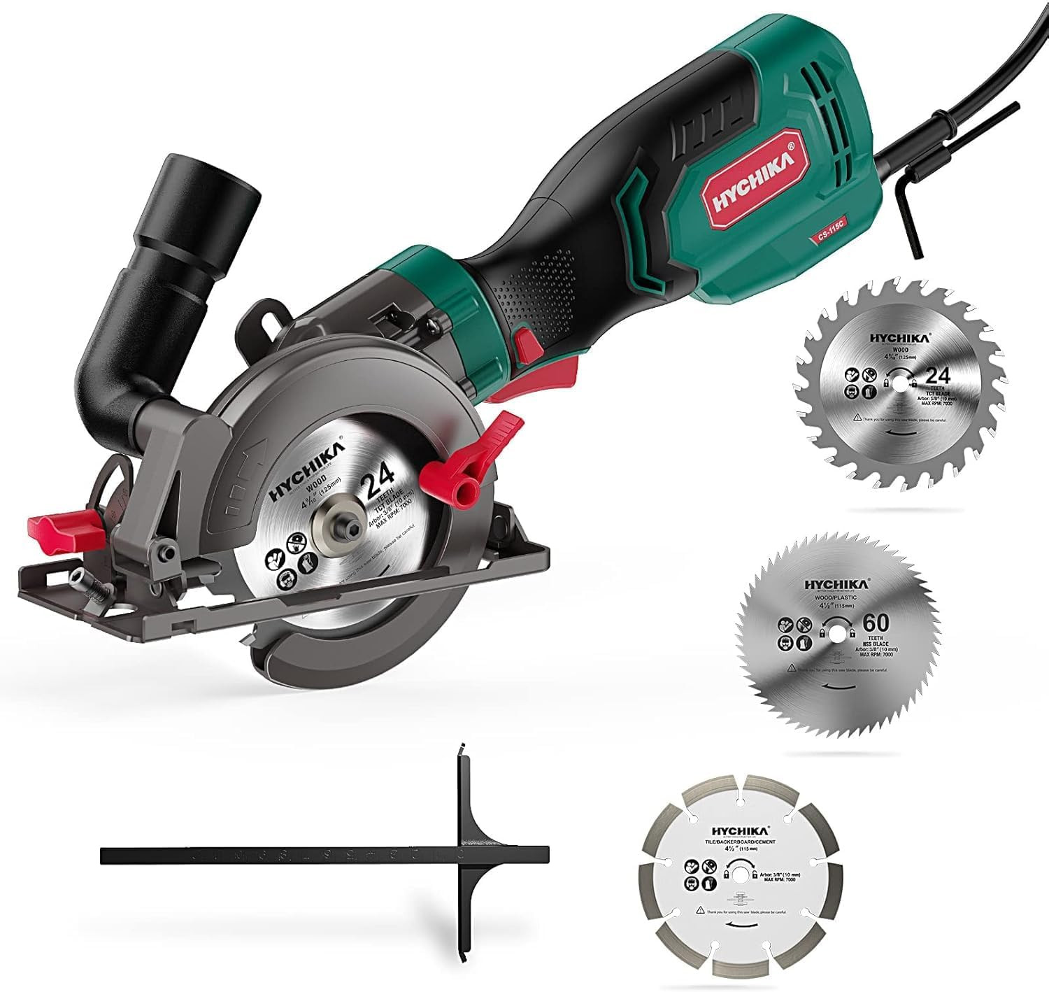 HYCHIKA Sega Circolare 750W, Mini Sega Circolare 3500RPM, Profondità Di Taglio M