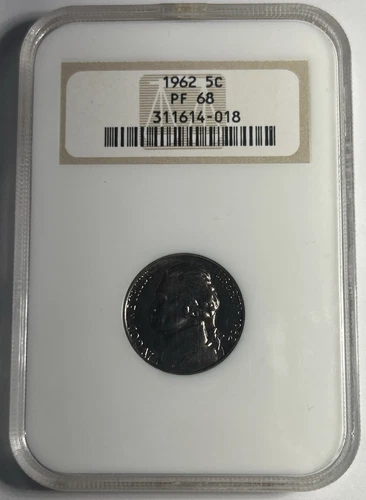 1962 PROOF JEFFERSON NICKEL GRADED NGC PR68 OLD FATTY HOLDER