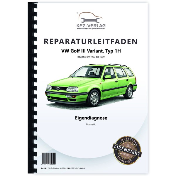 Vw Golf 3 Variant 1H 1993-1999 Ecomatic Eigendiagnose Getriebe Reparaturhandbuch-image