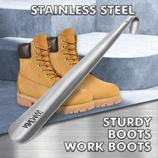 16.5" Metal Long Handle Shoe Horn Stainless Steel Extra Long Shoehorn for Senior