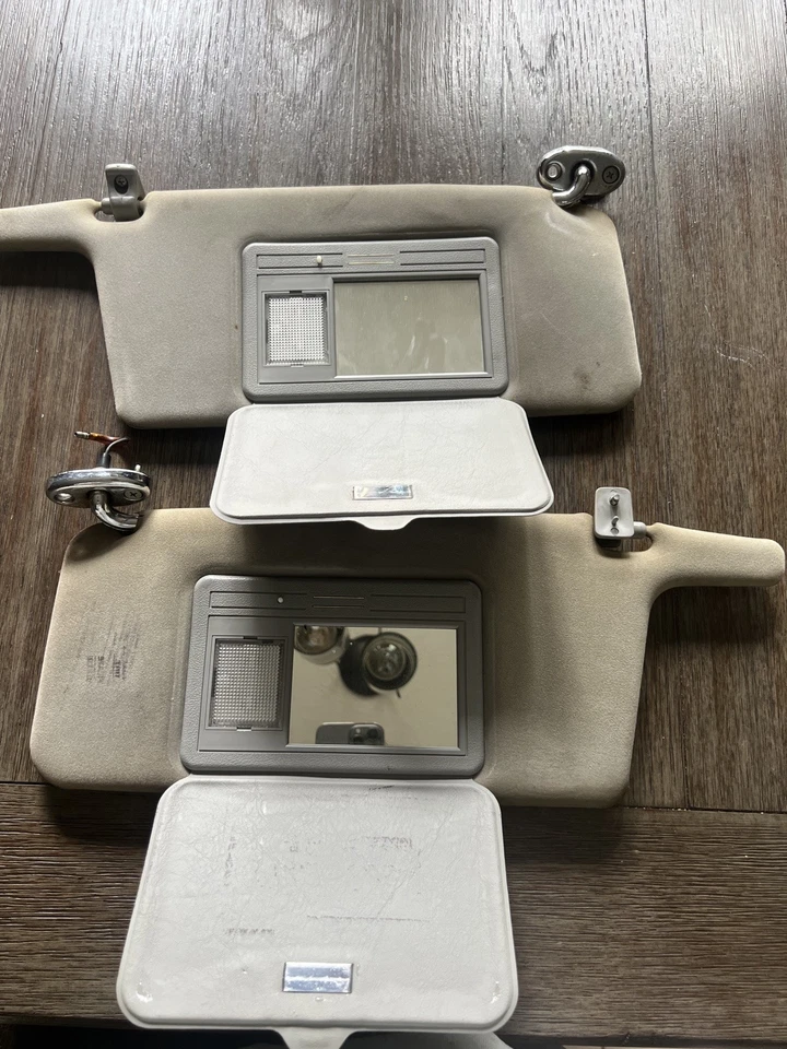 1990-1993 Honda Accord Driver Passenger Side Sun Visor Set Pair Tan Brown - Image 2 of 3