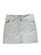 Balenciaga Women Denim White Button Pockets Fly Skirt Sz 40 US 7