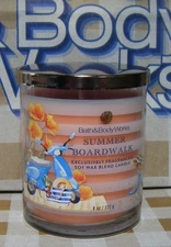 BATH & BODY WORKS Single 1 Wick Signature Candle Summer Boardwalk (5362)