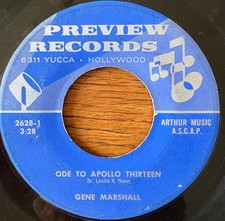 Gene Marshall 45 song poem Ode to Apollo Thirteen Preview Space Age Rodd Keith