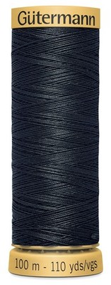 Gutermann Natural Cotton Thread 110yd-Almost Black - 3 Pack
