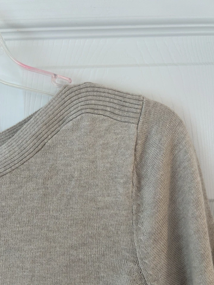 NUEVO SIN ETIQUETAS J.Jill Wearever Mujer Beige Manga Corta Algodón Túnica Blusa Camisa Talla M Foto 4 de 4