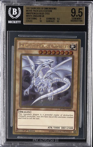 2017 YU-GI-OH! THE DARK SIDE OF DIMENSIONS BLUE-EYES WHITE DRAGON BGS 9.5