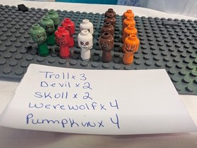 LEGO Monster Minifigure Heads Pumpkin Skull Devil Werewolf Troll Halloween (Lot)