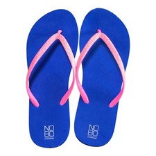 No Boundaries Single Flip Flops Blue Pink Glitter Summer Beach Pool Size 9 New