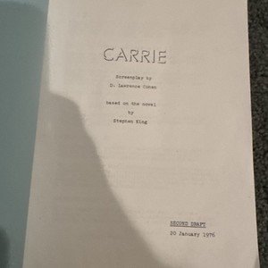 RARE ORIGINAL STEPHEN KING CARRIE (1976) 2nd draft MOVIE SCRIPT RARE HTF