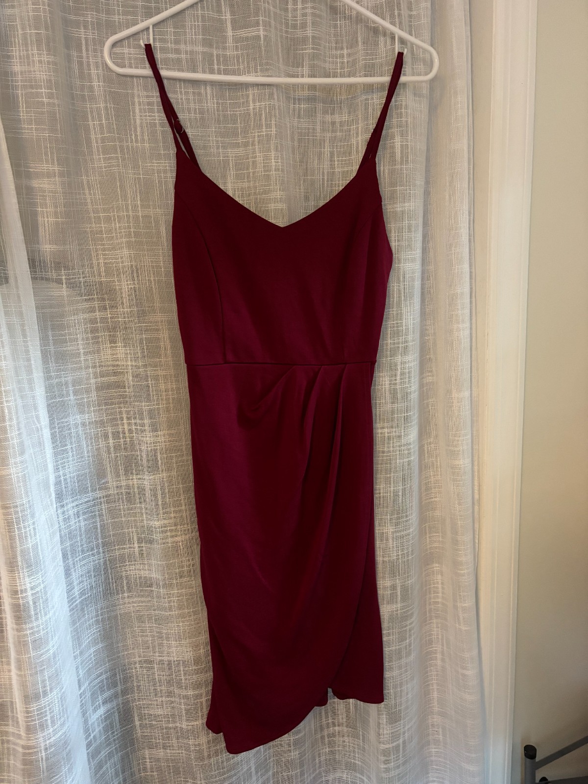 Ruby Red Dress Small – Adjustable Straps, Side Zi… - image 1