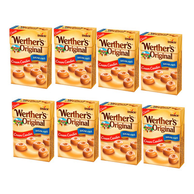 8x Werther s Original Sugar Free Mini 42g | Cream Caramel Candy