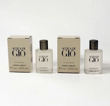 2X GIORGIO ARMANI ACQUA DI GIO EDT 5ml/0.16oz MINI Splash Bottle (Lot of 2)| NEW