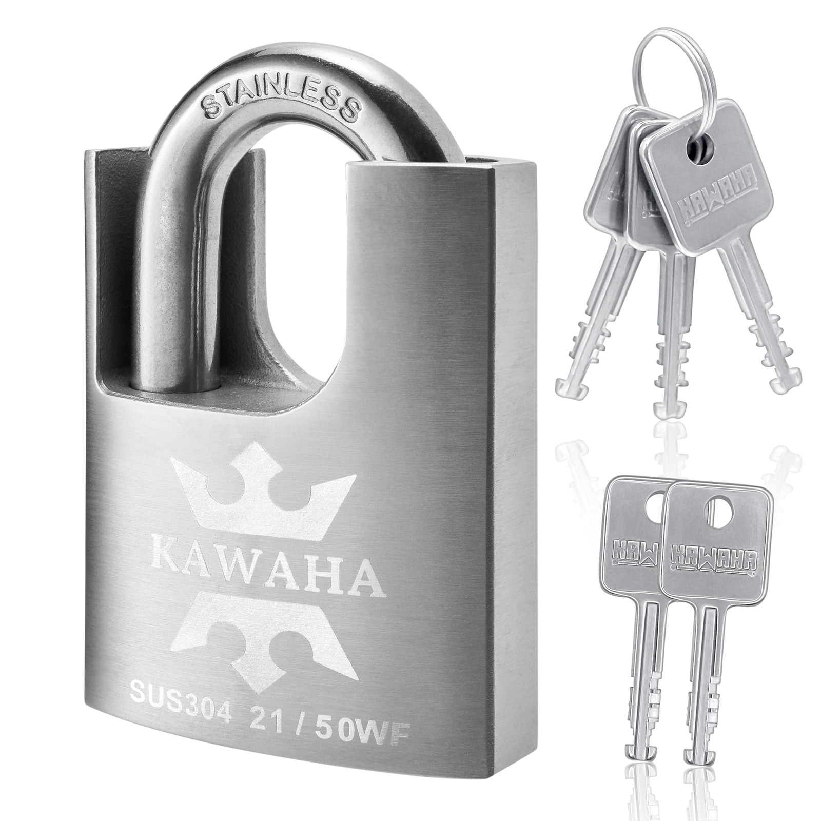 Cadenas haute sécurité en acier inoxydable brossé 21/50KD-5SK haut de gamme