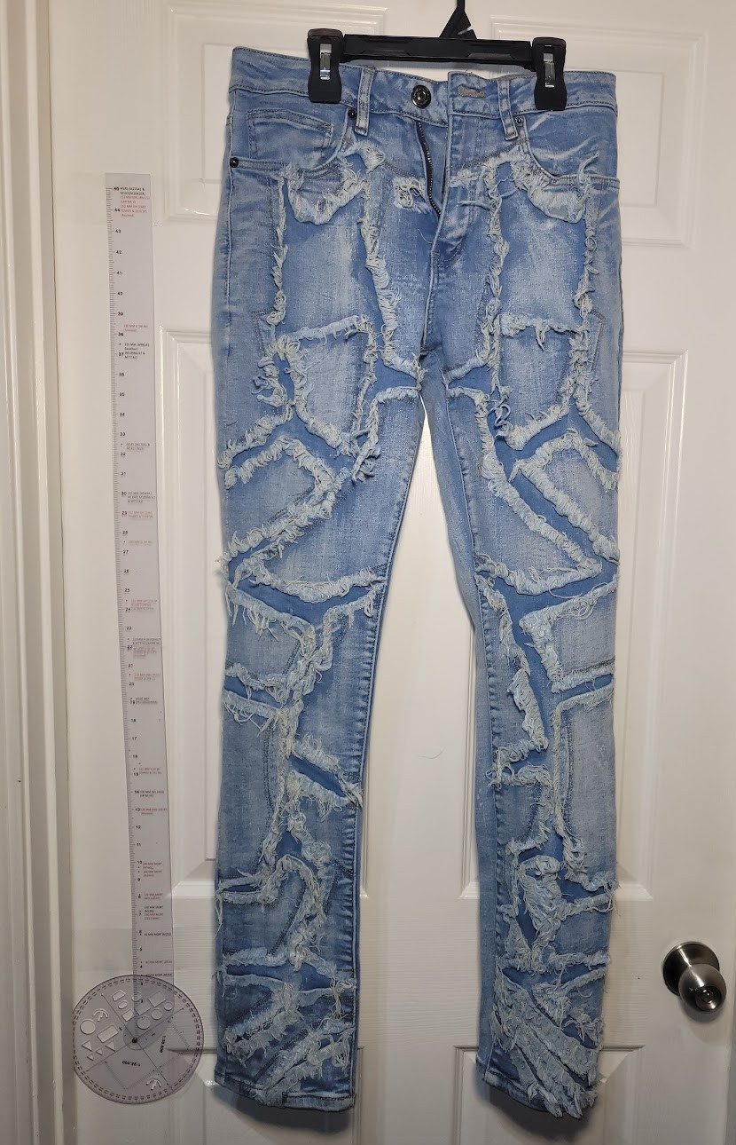 Men's Forever 21 Distressed Patchwork Relaxed Rig… - image 1