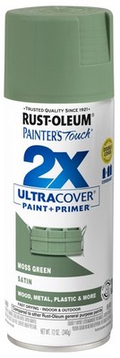 Rust-Oleum 249071 Painter's Touch 2X 12 Ounce (Pack of 1), Satin Moss Green