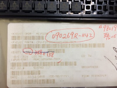 AS4C16M16SA-7BCN ALLIANCE IC DRAM 256MBIT PARALLEL 54TFBGA ROHS 2 UNITS