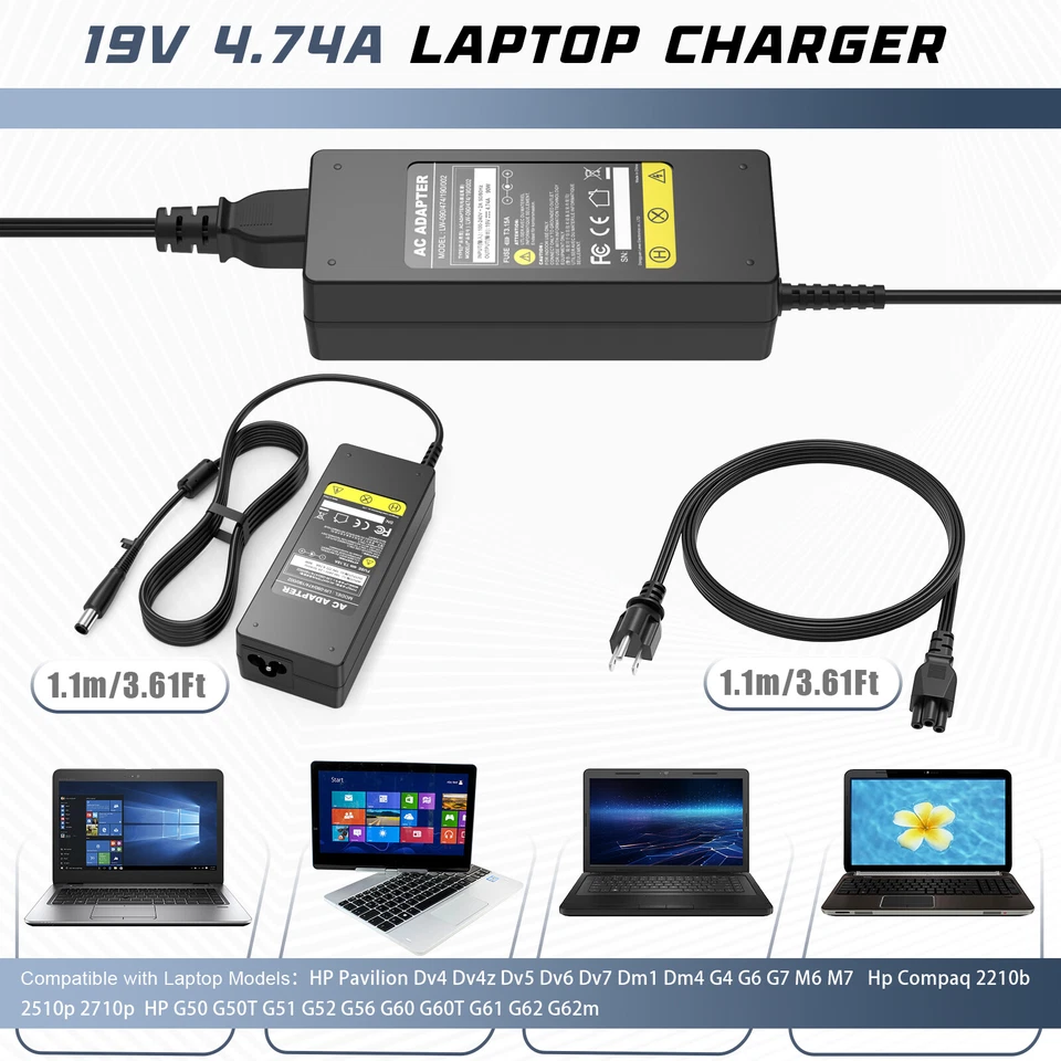 90W Netzteil Ladegerät für HP Compaq 6515b 6530b 6535b 6710b 6715b 6720s  - Bild 2 von 4