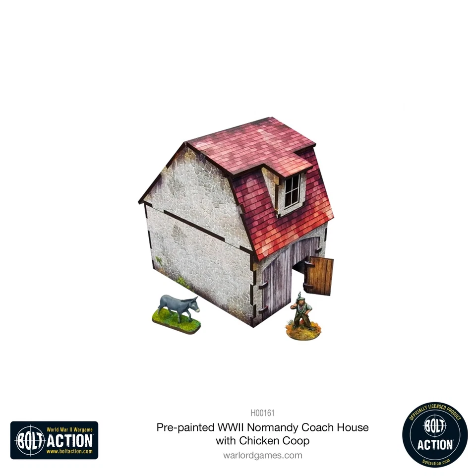 Micro Art Studio H00161 WW2 Normandy Coach House with Chicken Coop (Bolt Action) - Image 4 of 4