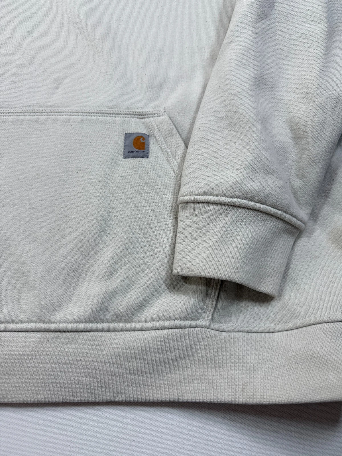 OFF WHITE Carhartt Felpa con Cappuccio Donna 3X Taglia 24W 26W Bianco Off Felpa Pullover Peso Medio