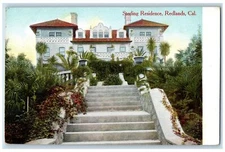 Sterling Residence House Mansion Exterior Scene Redland California CA Postcard