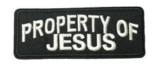 PROPERTY OF JESUS Patch Embroidered iron-on Applique Vest, Christian Bikers