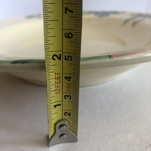 Vintage Pfaltzgraff Garden Party Oval Platter 14.5" Ivory Wide Rim Floral Fruit - Picture 15 of 15
