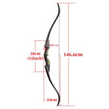 Kit de arco recurvo de derribo de 60" de 25-60 lb elevador de madera tiro con arco caza tiro al blanco