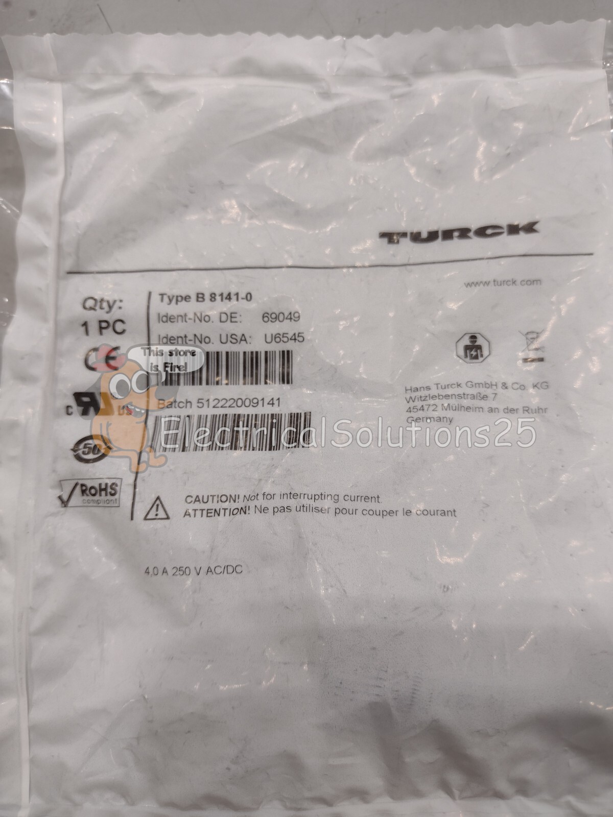 New Turck Sensor Connector B8141-0 Free Shipping