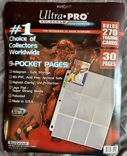 Utra Pro Hologram Series 9 Pocket Pages Holds 270 Cards 30 Pages Sealed New 
