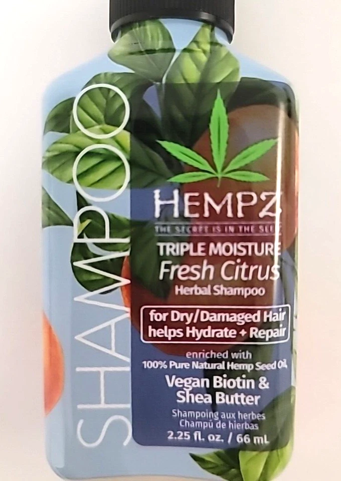 3 Travel Size Hempz Triple Moisture Fresh Citrus Shampoo/Conditioner/Lotion - Image 2 of 4