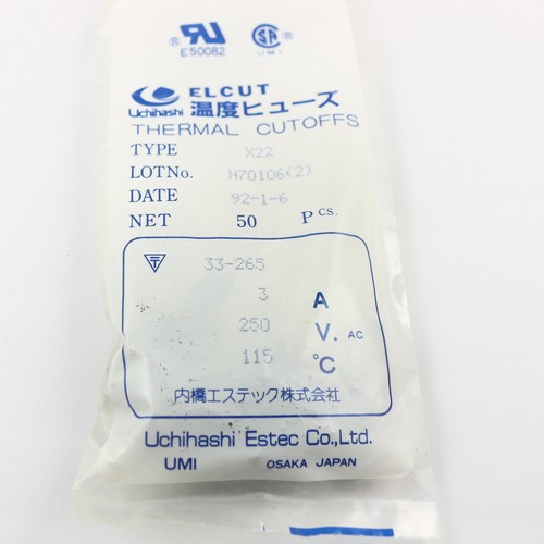 10Pcs ELCUT UMI M1 Microtemp Thermal Fuse X22 Cutoff 115℃ 3A 250V eBay