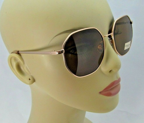 BCBGGeneration Women's Oversized Rose Gold Sunglasses Geometric Brown Lenses - 第 4/9 張圖片