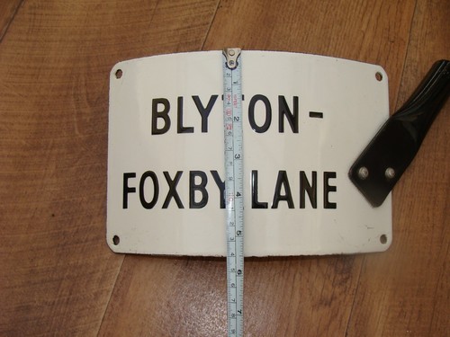 Vintage y.e.b electricity grid, Enamel Post Sign "Blyton - Foxby lane" - 第 5/6 張圖片