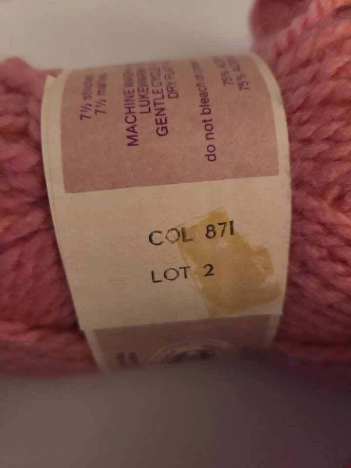 Lote de 3 madejas Bonimart estilo Shetland 50 g, rosa/salmón, 75 % acrílico 25 % lana Foto 4 de 4