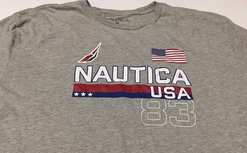 Nautica NS83 Sailing T Shirt Large Gray Flag Size XXL - Picture 2 of 3