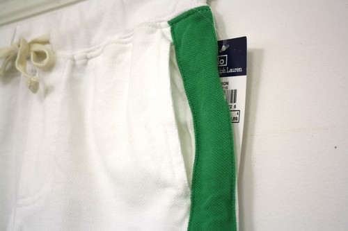 Polo Ralph Lauren Shorts white Elastic Waist Shorts Boys USA Flag Pockets Green - Picture 5 of 6