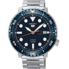 SEIKO 5 Sports SRPC63K1 Bottle Cap Automatic 4R36 Watch Steel Blue 100m Day Date