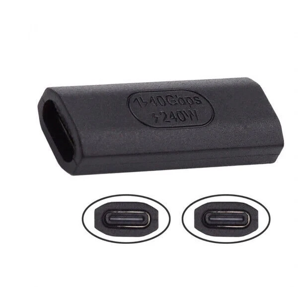 USB C 4.0 Fast Charge EPR Extension Adapter 240W 40Gbps | Female to Female  - Image 4 of 4