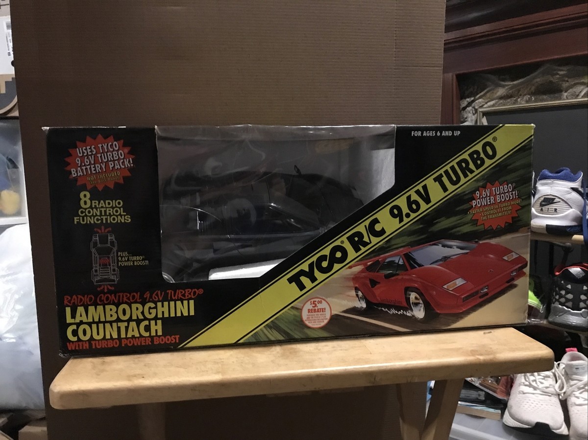 tyco r/c 9.6v turbo Black lamborghini countach 1997 New In Box | eBay